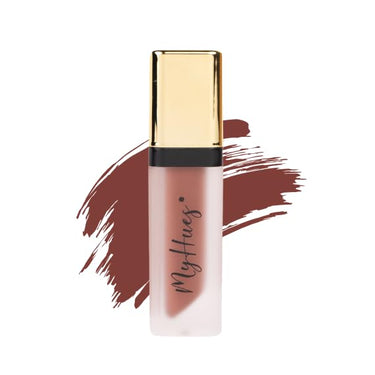 MyHues Comfort Matte Liquid Lipstick Warm Rust Brown (Sehar) - 5ml, Non-Drying Matte Finish | Transferproof Lipstick